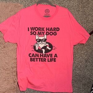 Vibrant Pink Dog Graphic Tee